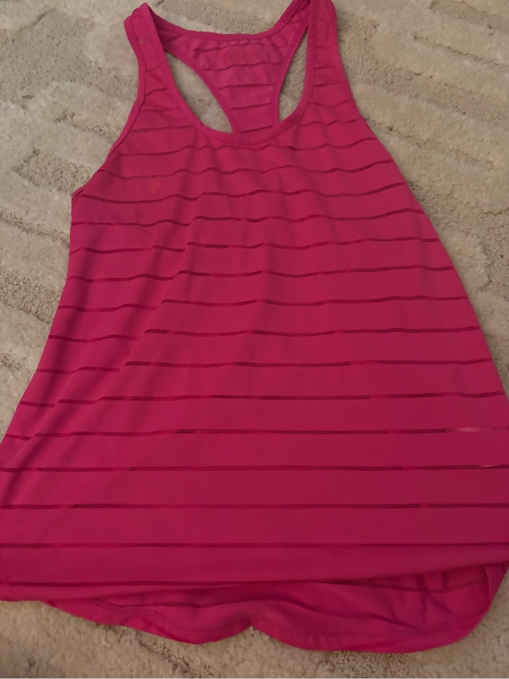 ZYIA Bright Pink Striped Racerback Tank